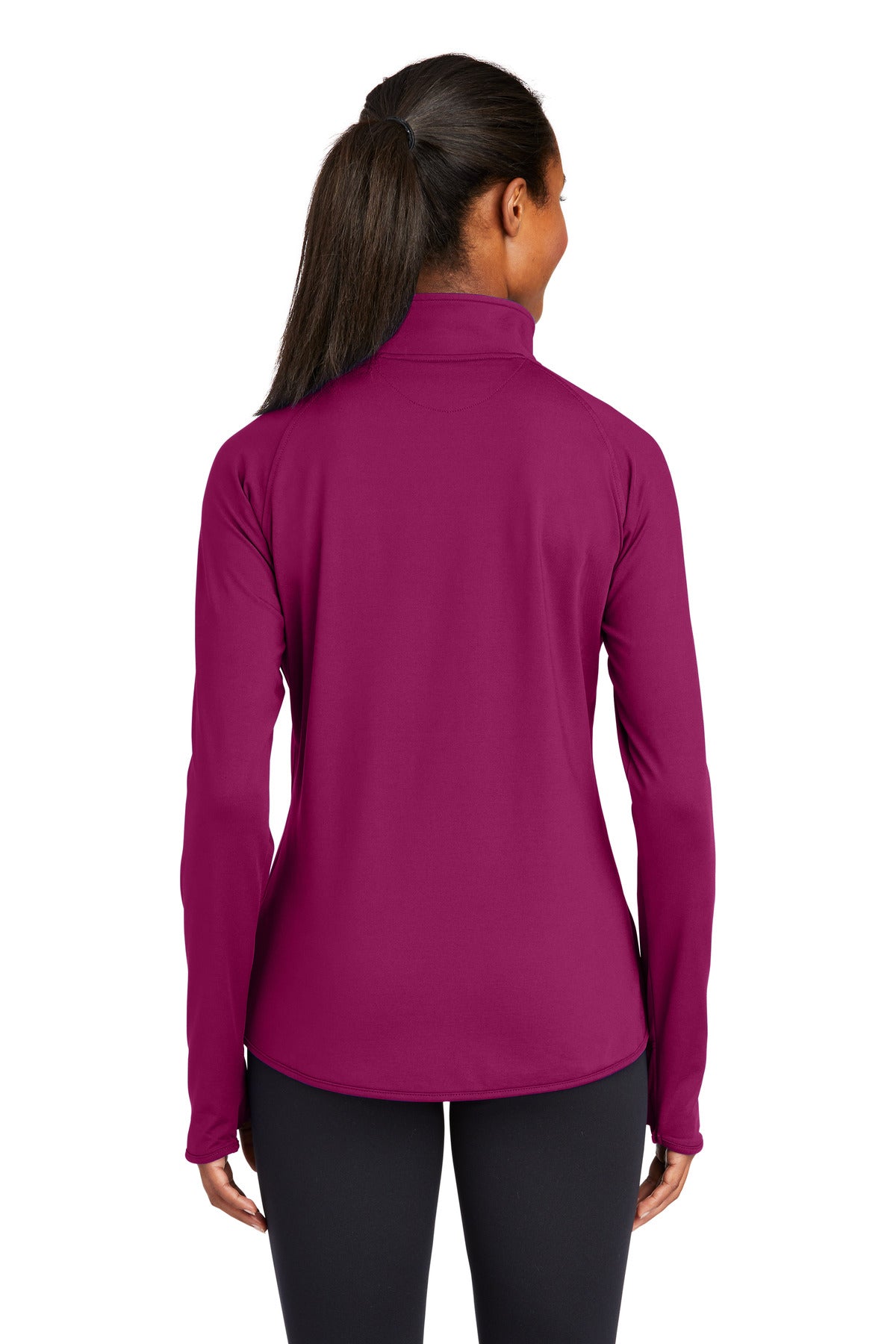 Sport-Tek Ladies Sport-Wick Stretch 1/2-Zip Pullover. LST850 1 of 2