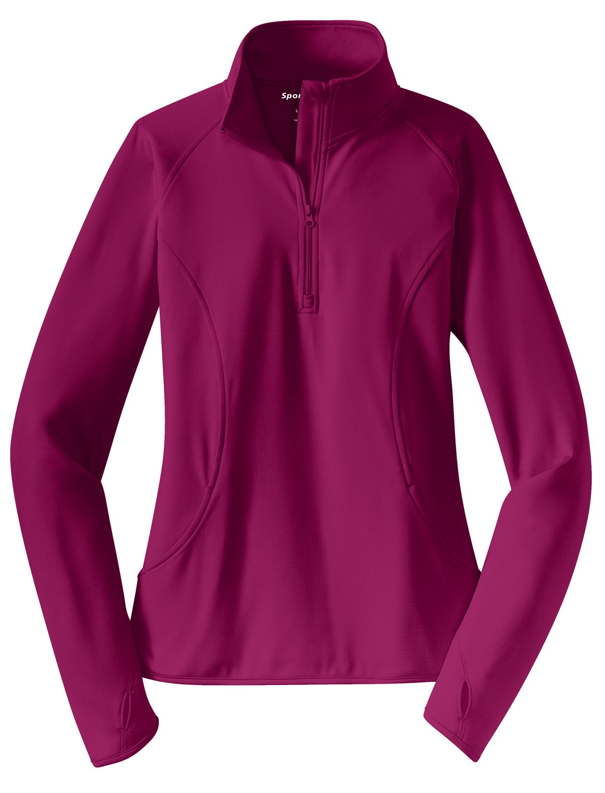 Sport-Tek Ladies Sport-Wick Stretch 1/2-Zip Pullover. LST850 1 of 2