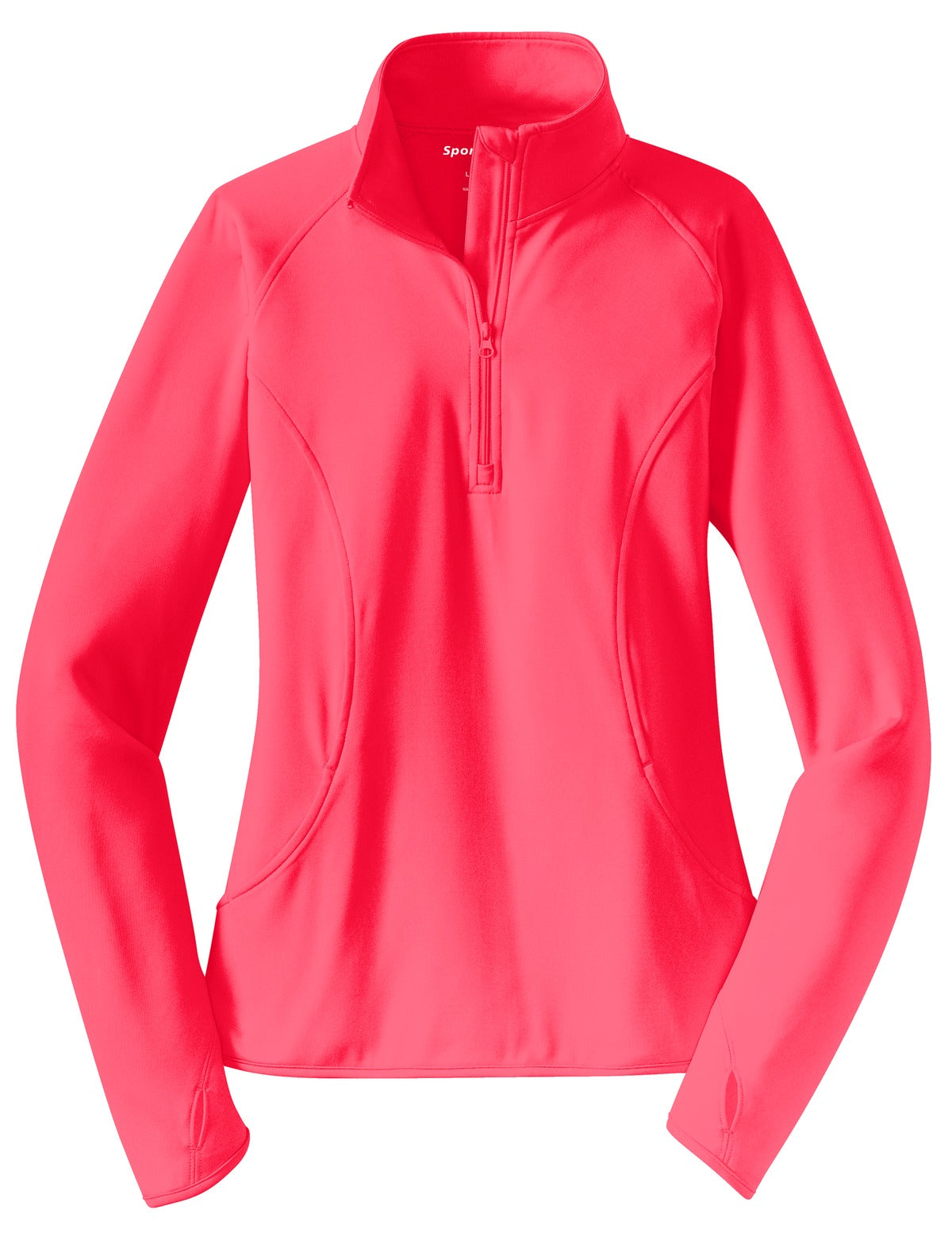 Sport-Tek Ladies Sport-Wick Stretch 1/2-Zip Pullover. LST850 1 of 2