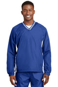 Sport-Tek Men's Tipped V-Neck Raglan Wind Shirt