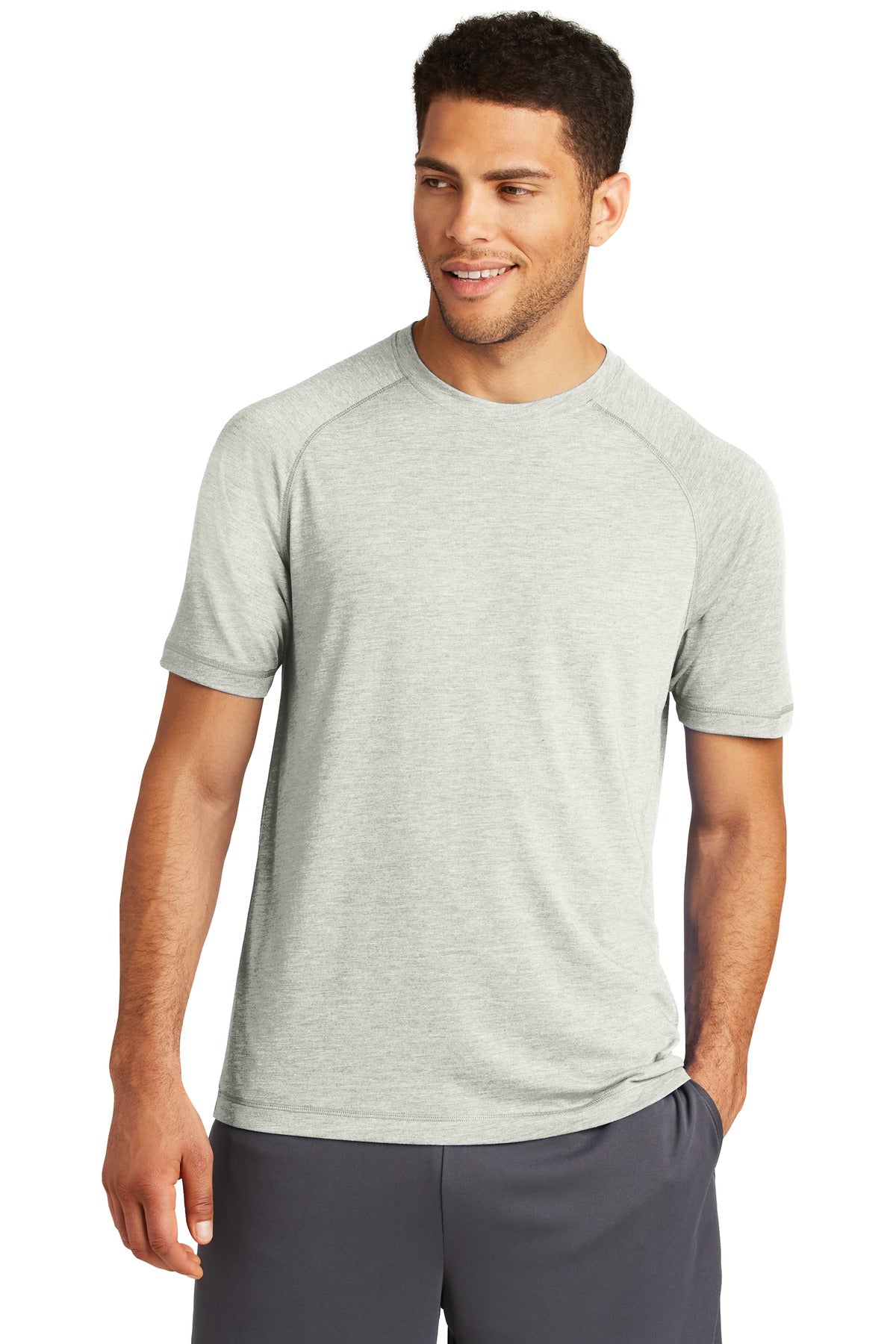 Sport-Tek Men's PosiCharge Tri-Blend Wicking Raglan Tee. ST400