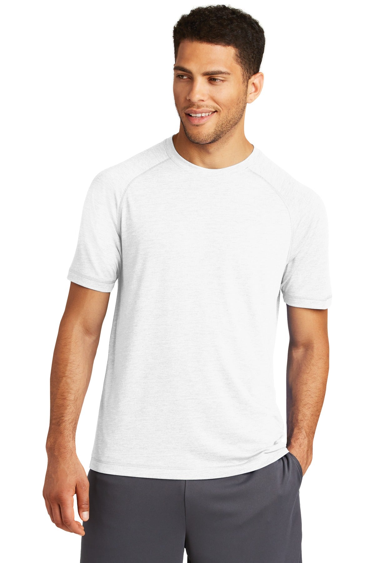 Sport-Tek Men's PosiCharge Tri-Blend Wicking Raglan Tee. ST400