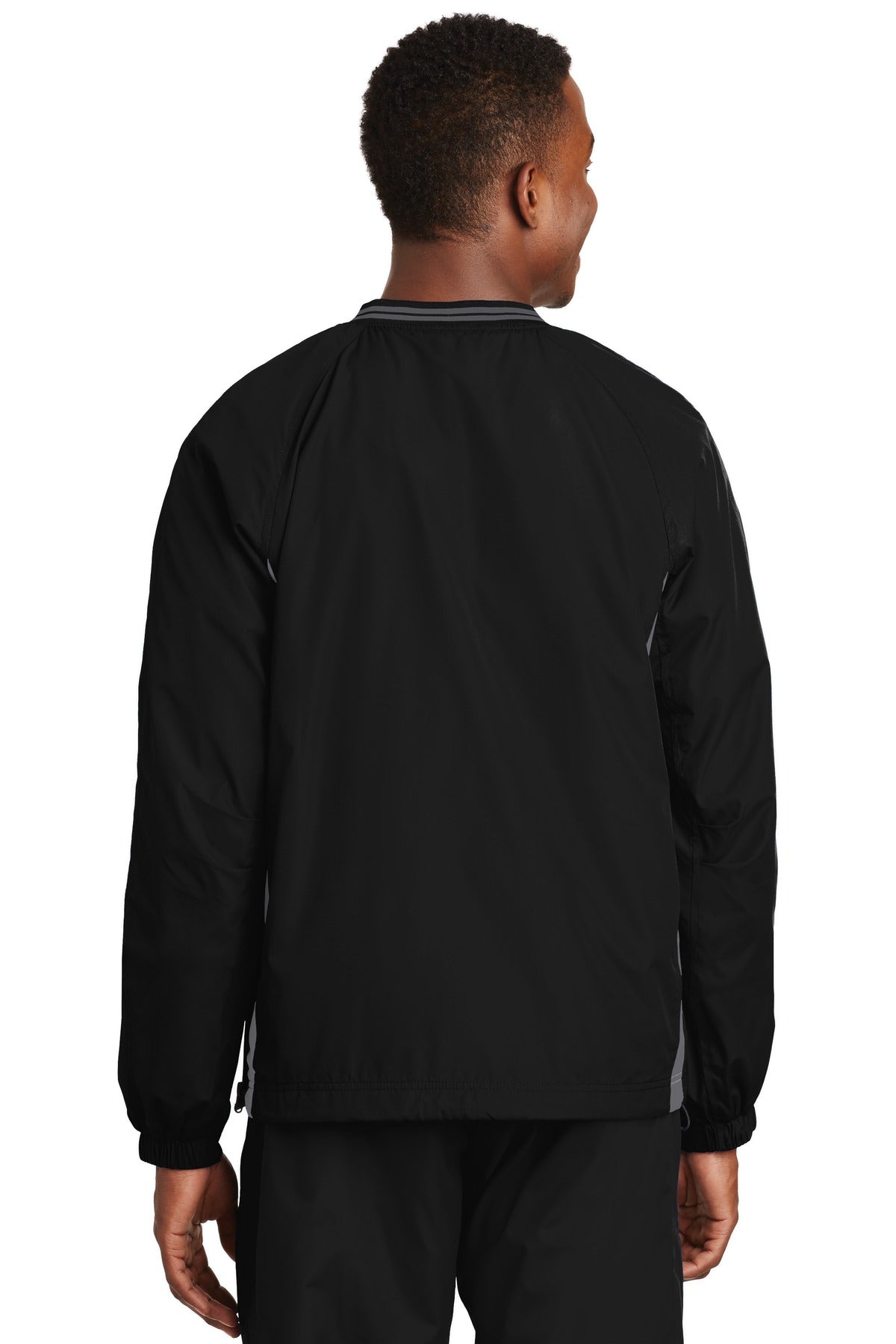 Sport-Tek Men's Tipped V-Neck Raglan Wind Shirt