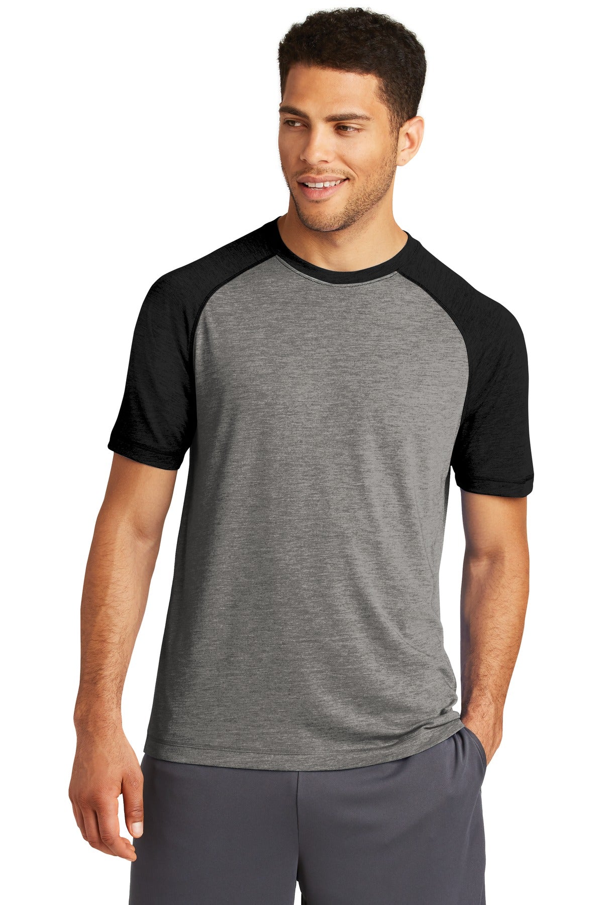 Sport-Tek Men's PosiCharge Tri-Blend Wicking Raglan Tee