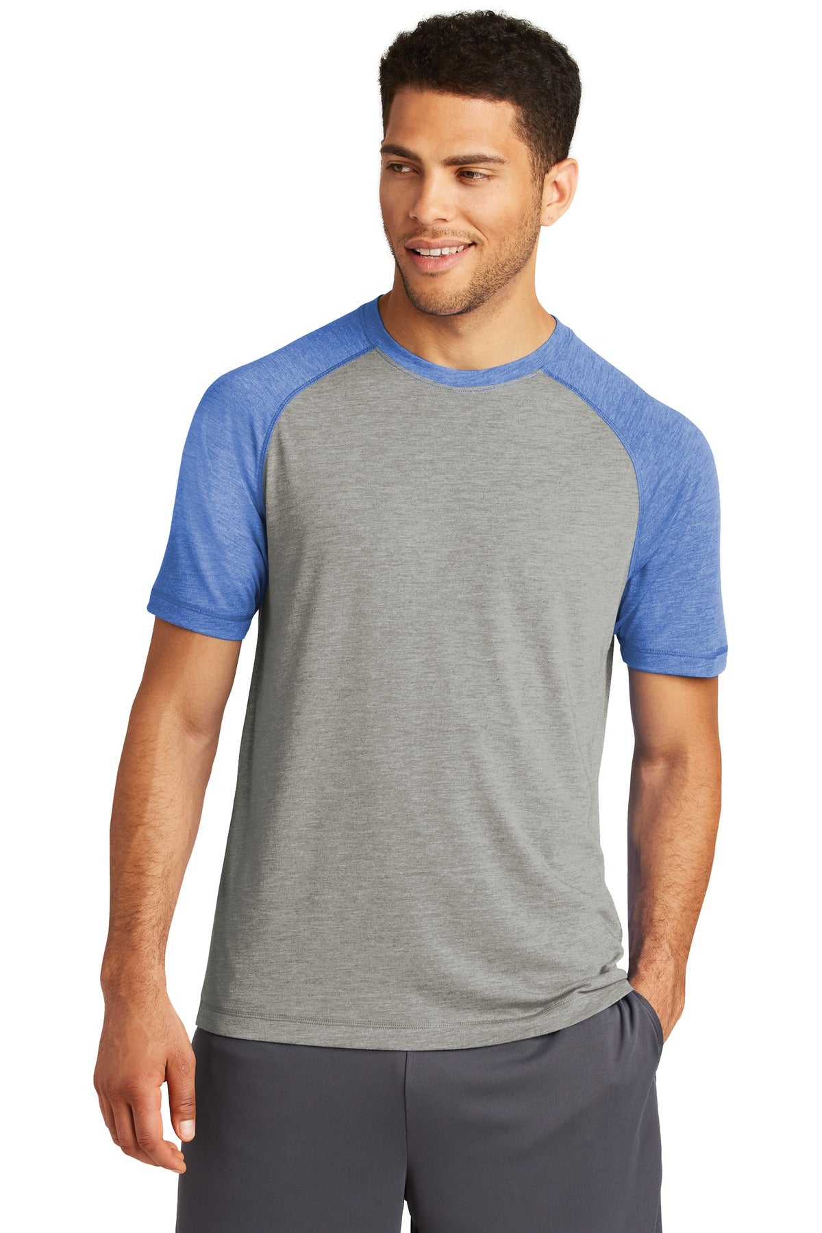 Sport-Tek Men's PosiCharge Tri-Blend Wicking Raglan Tee