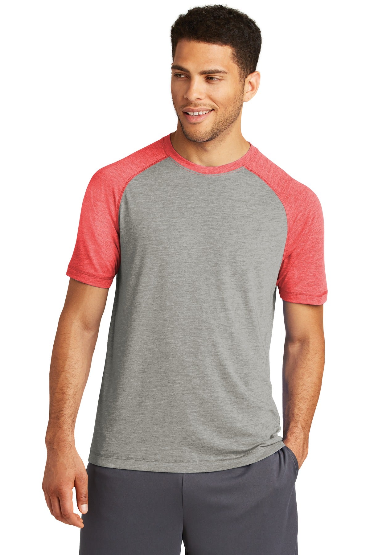 Sport-Tek Men's PosiCharge Tri-Blend Wicking Raglan Tee
