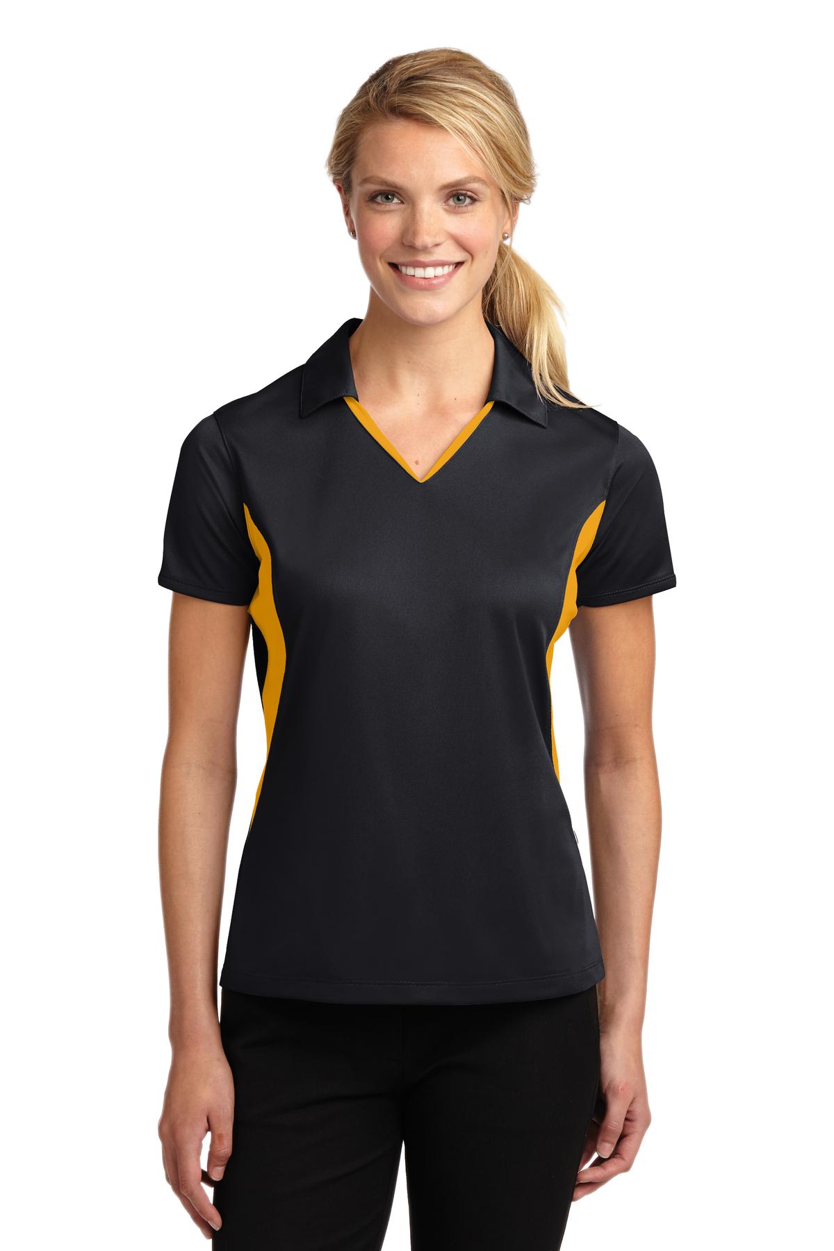 Sport-Tek Women's Side Blocked Micropique Sport-Wick Polo.  LST655