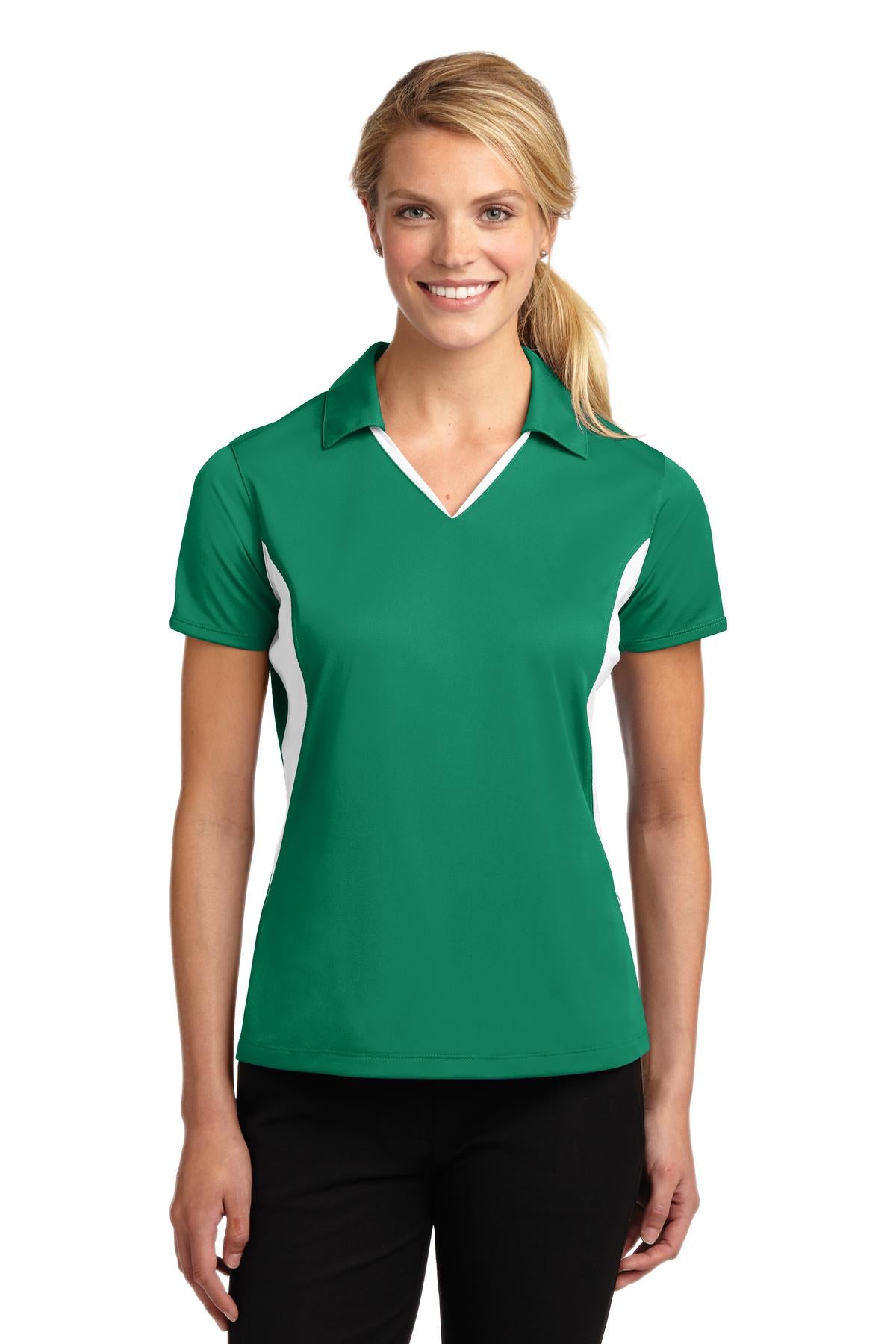 Sport-Tek Women's Side Blocked Micropique Sport-Wick Polo.  LST655