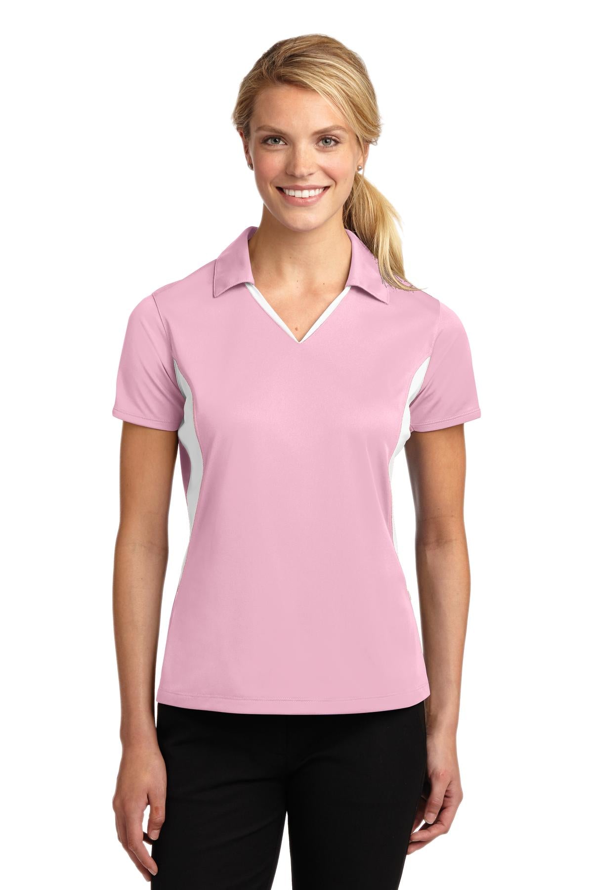 Sport-Tek Women's Side Blocked Micropique Sport-Wick Polo.  LST655