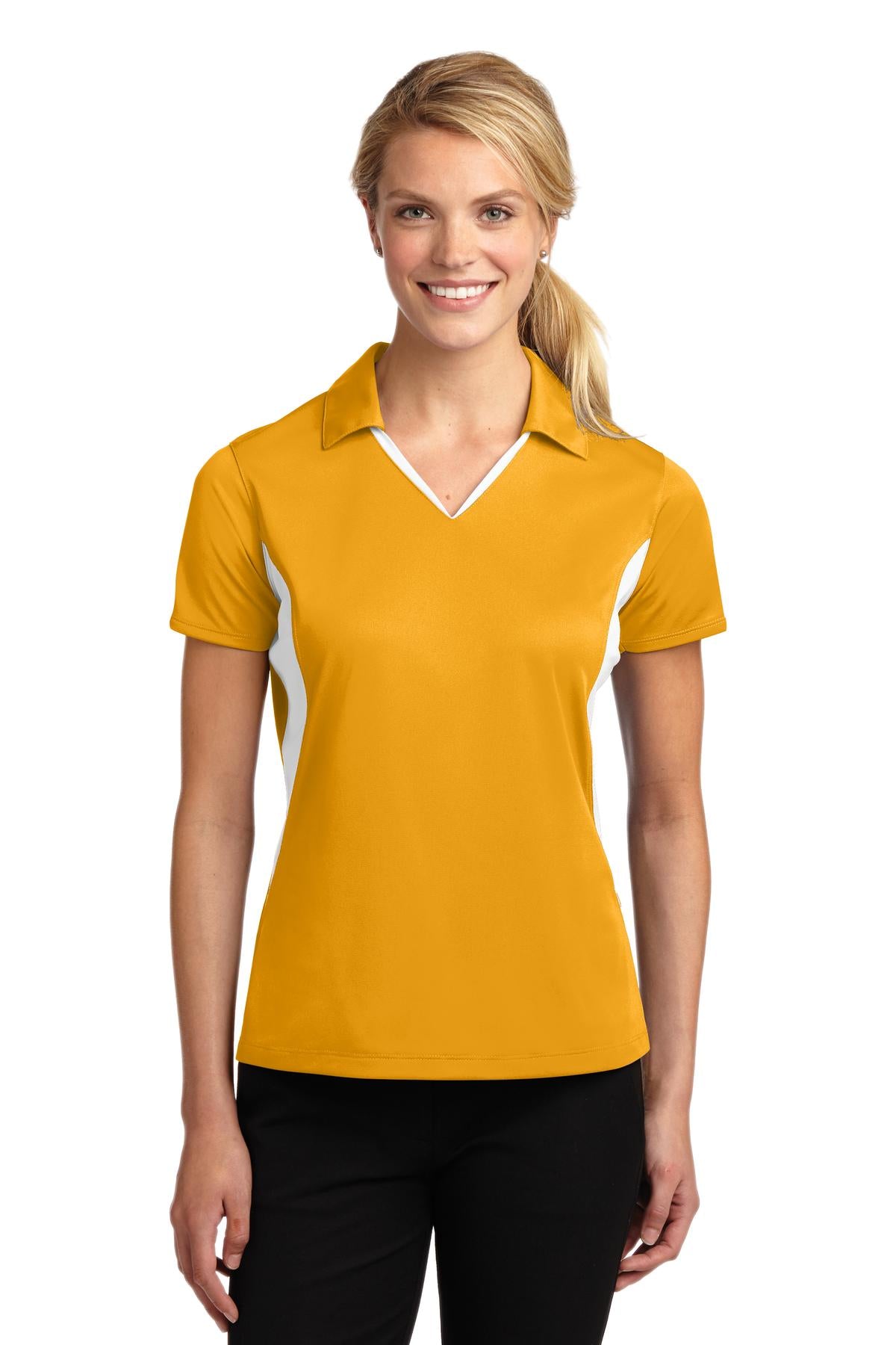 Sport-Tek Women's Side Blocked Micropique Sport-Wick Polo.  LST655