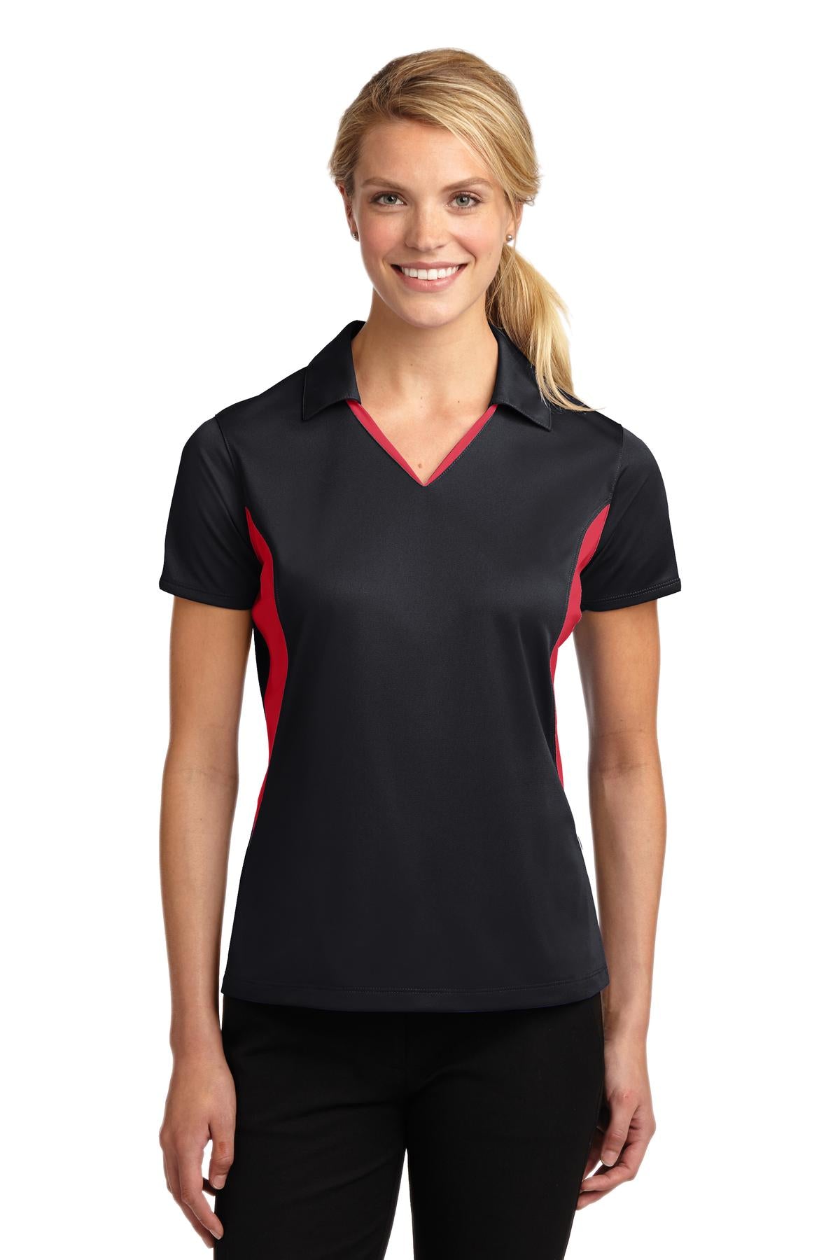 Sport-Tek Women's Side Blocked Micropique Sport-Wick Polo.  LST655