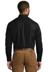 Port Authority Men's Long Sleeve Carefree Poplin Shirt. W100