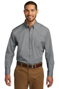 Port Authority Men's Long Sleeve Carefree Poplin Shirt. W100
