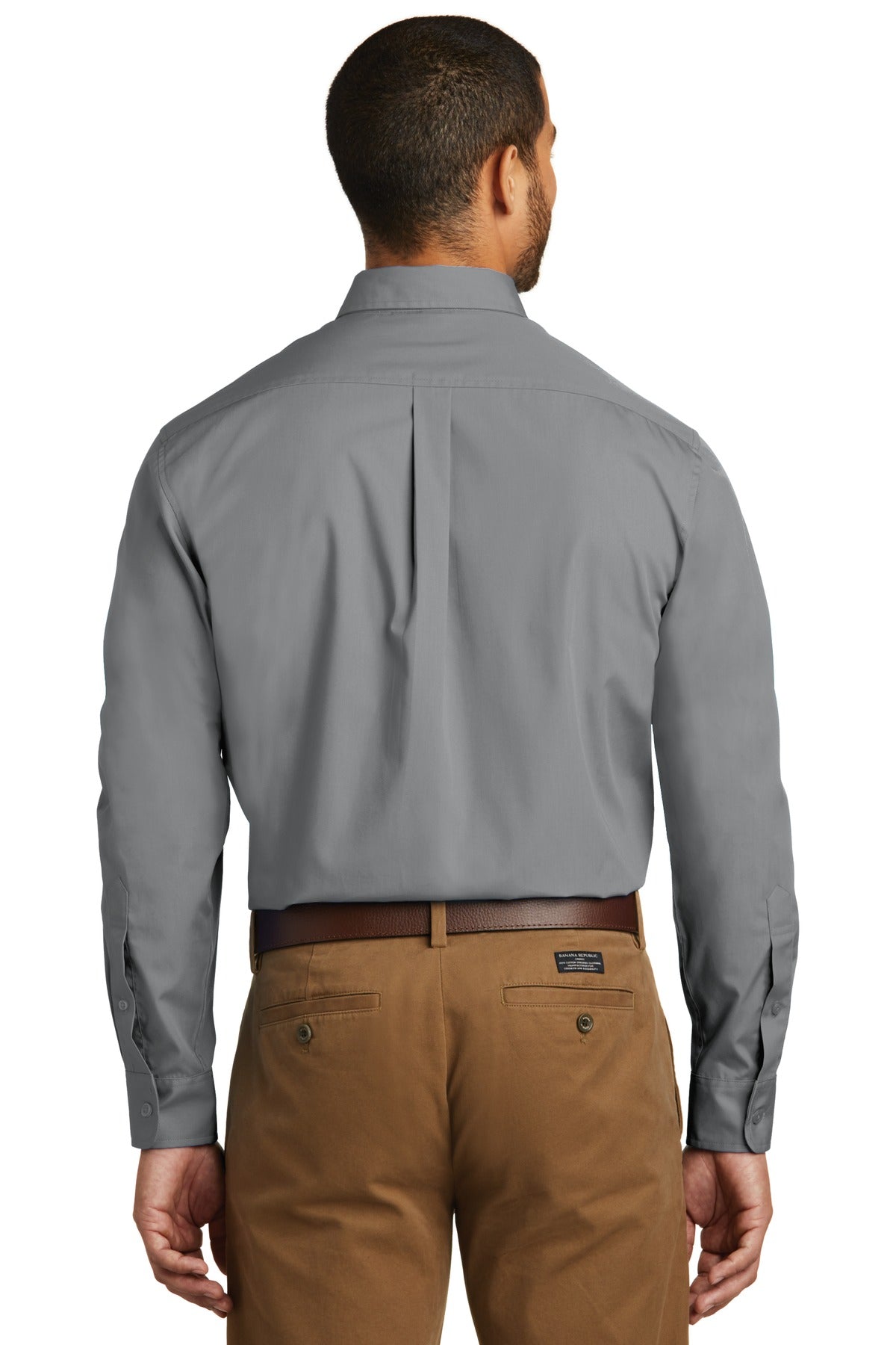 Port Authority Men's Long Sleeve Carefree Poplin Shirt. W100