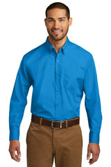 Port Authority Men's Long Sleeve Carefree Poplin Shirt. W100