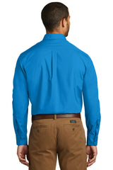Port Authority Men's Long Sleeve Carefree Poplin Shirt. W100