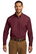Port Authority Men's Long Sleeve Carefree Poplin Shirt. W100
