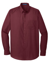 Port Authority Men's Long Sleeve Carefree Poplin Shirt. W100