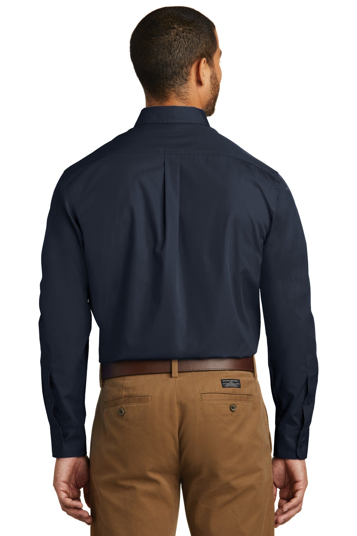 Port Authority Men's Long Sleeve Carefree Poplin Shirt. W100