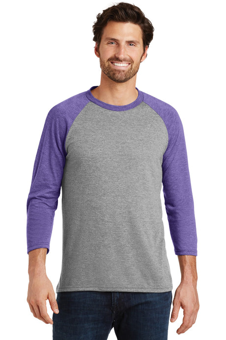 District Men's Perfect Tri 3/4-Sleeve Raglan. DM136 District