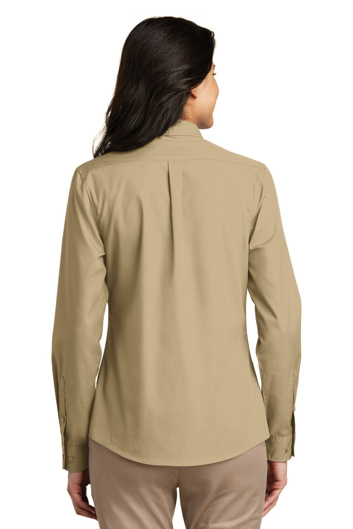 Port Authority Ladies Long Sleeve Carefree Poplin Shirt. LW100