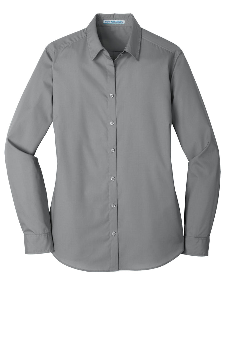 Port Authority Ladies Long Sleeve Carefree Poplin Shirt. LW100