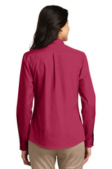 Port Authority Ladies Long Sleeve Carefree Poplin Shirt. LW100