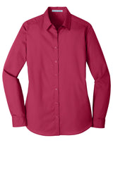 Port Authority Ladies Long Sleeve Carefree Poplin Shirt. LW100
