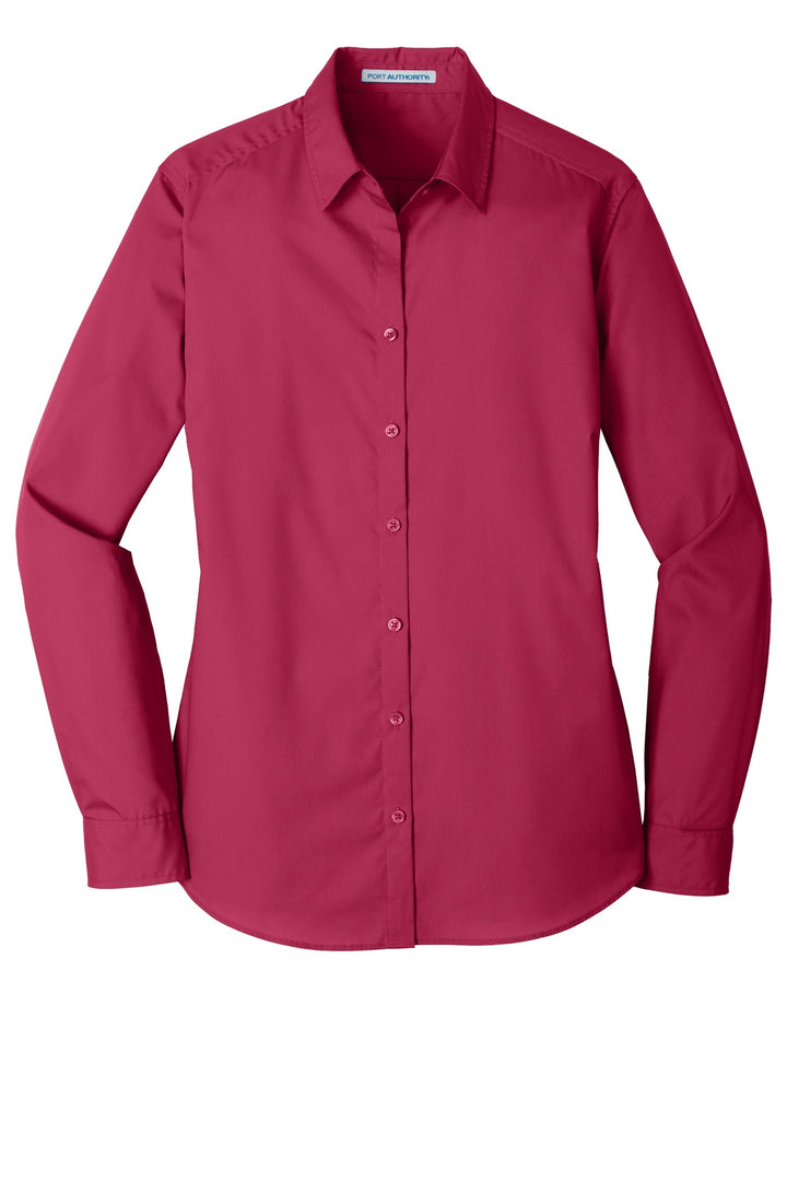 Port Authority Ladies Long Sleeve Carefree Poplin Shirt. LW100