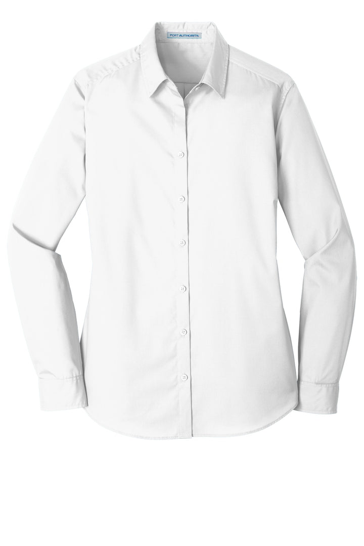 Port Authority Ladies Long Sleeve Carefree Poplin Shirt. LW100