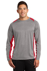 Sport-Tek Men's Long Sleeve Heather Colorblock Contender Tee