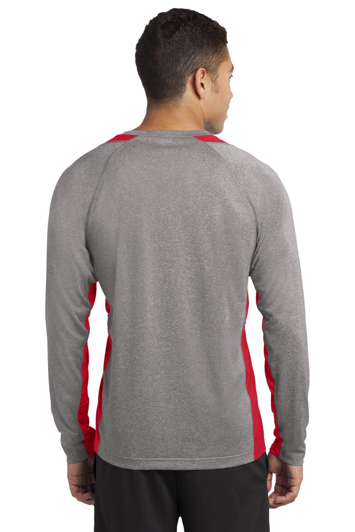 Sport-Tek Men's Long Sleeve Heather Colorblock Contender Tee