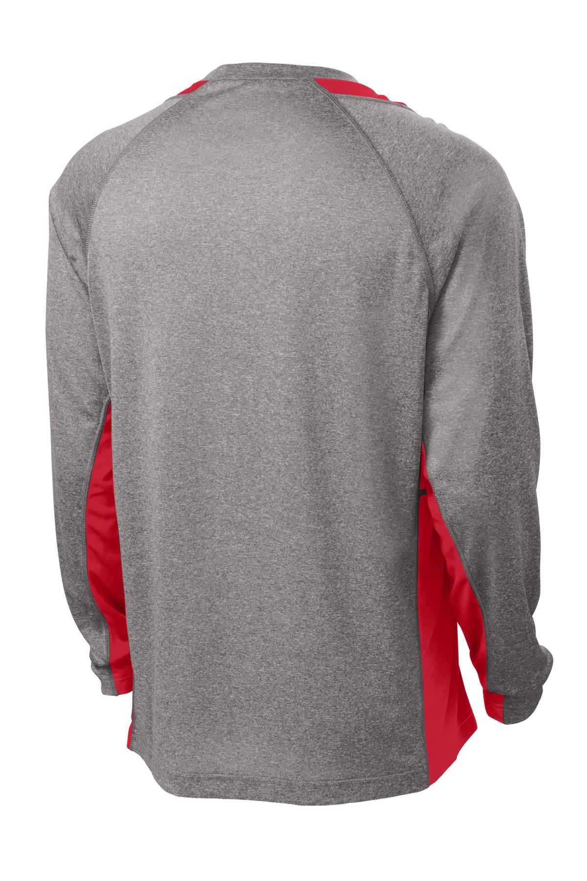 Sport-Tek Men's Long Sleeve Heather Colorblock Contender Tee