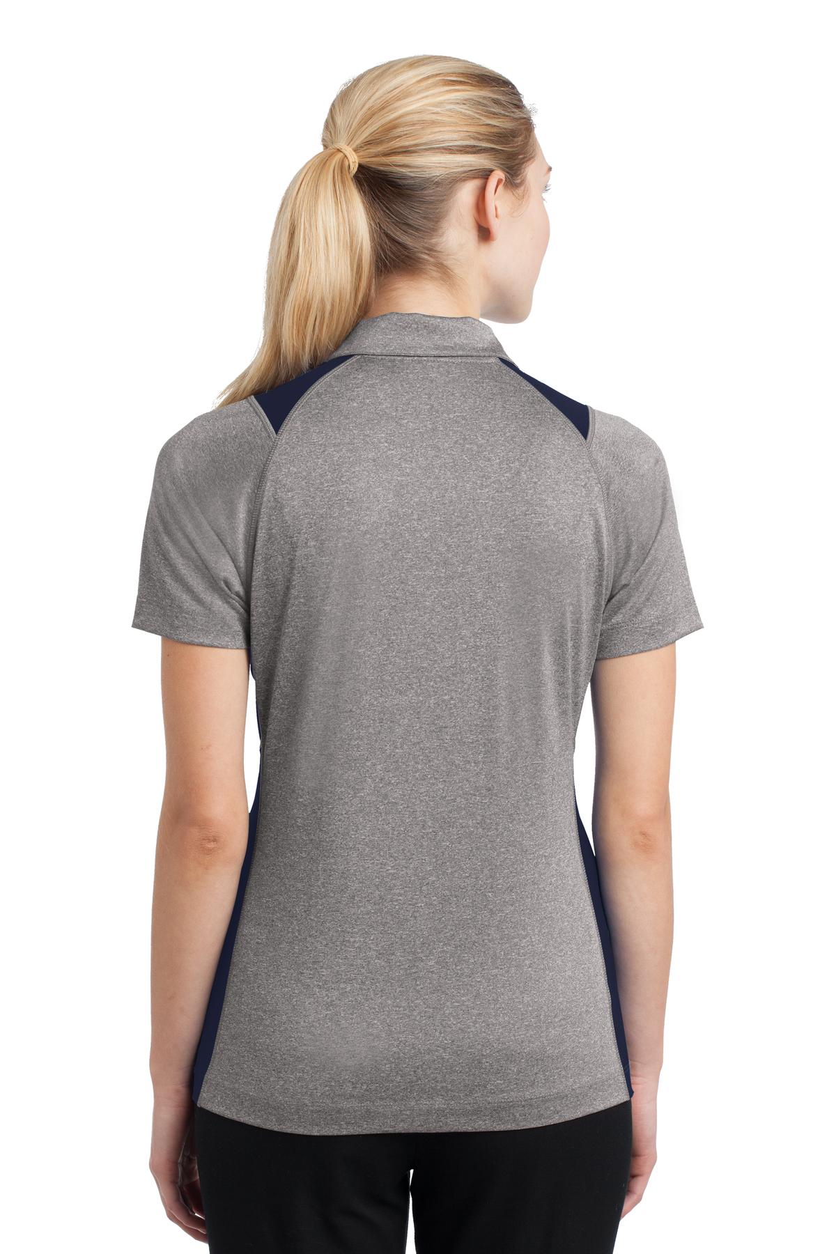 Sport-Tek Women's Heather Colorblock Contender Polo. LST665