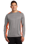 Sport-Tek Men's Long Sleeve Heather Colorblock Contender Tee