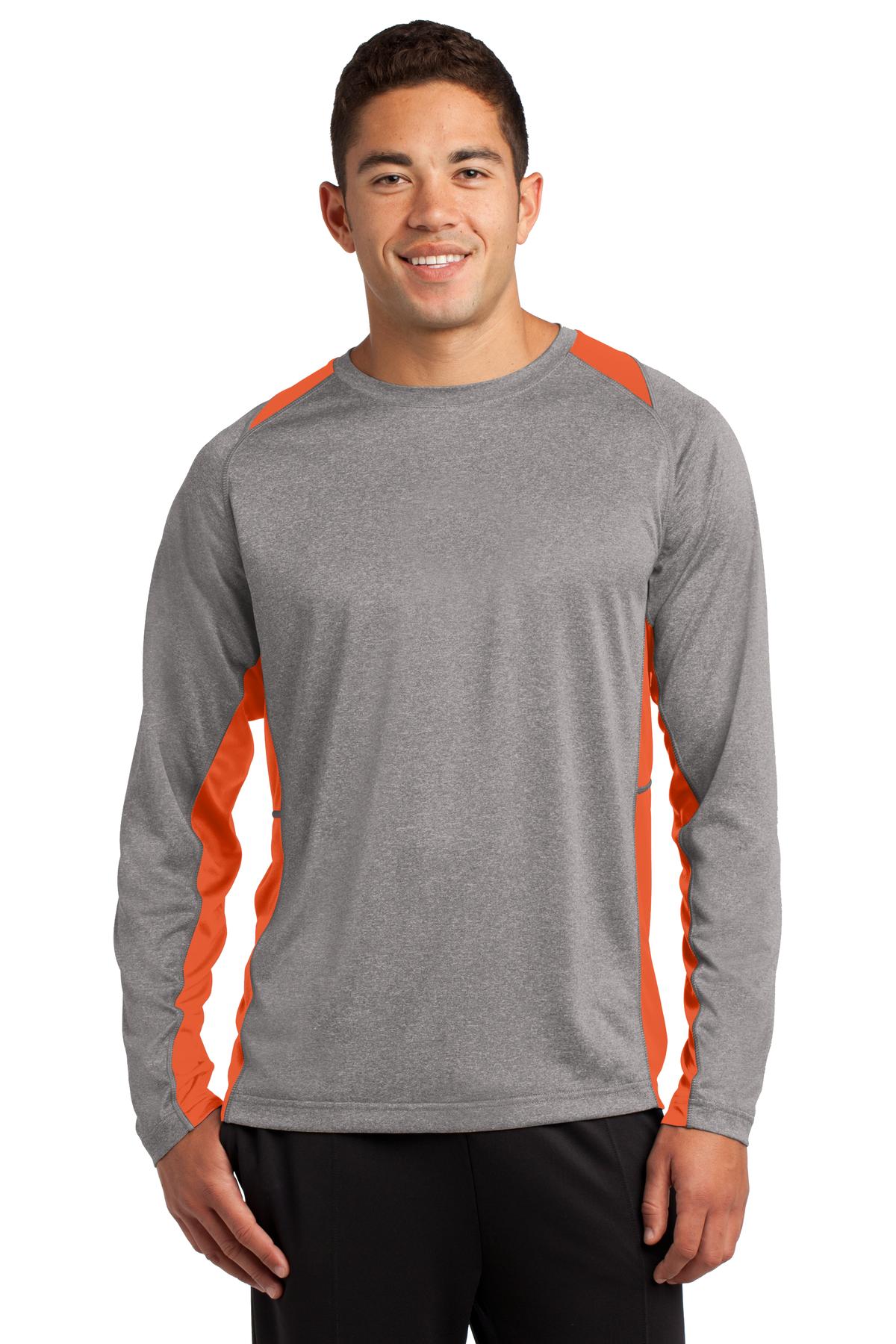 Sport-Tek Men's Long Sleeve Heather Colorblock Contender Tee