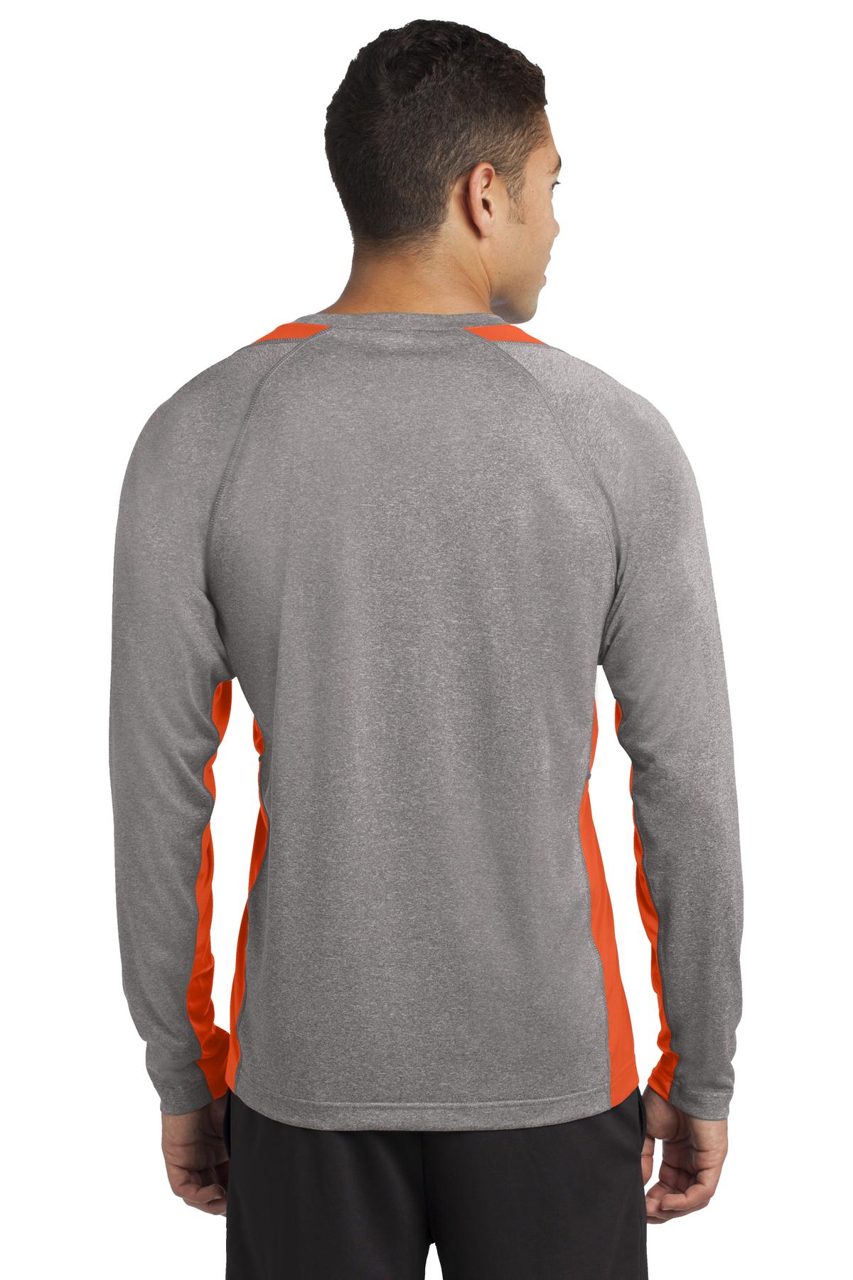 Sport-Tek Men's Long Sleeve Heather Colorblock Contender Tee