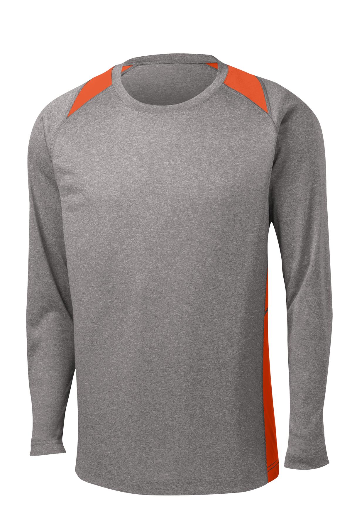 Sport-Tek Men's Long Sleeve Heather Colorblock Contender Tee