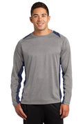 Sport-Tek Men's Long Sleeve Heather Colorblock Contender Tee
