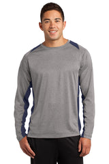 Sport-Tek Men's Long Sleeve Heather Colorblock Contender Tee