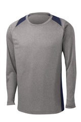 Sport-Tek Men's Long Sleeve Heather Colorblock Contender Tee