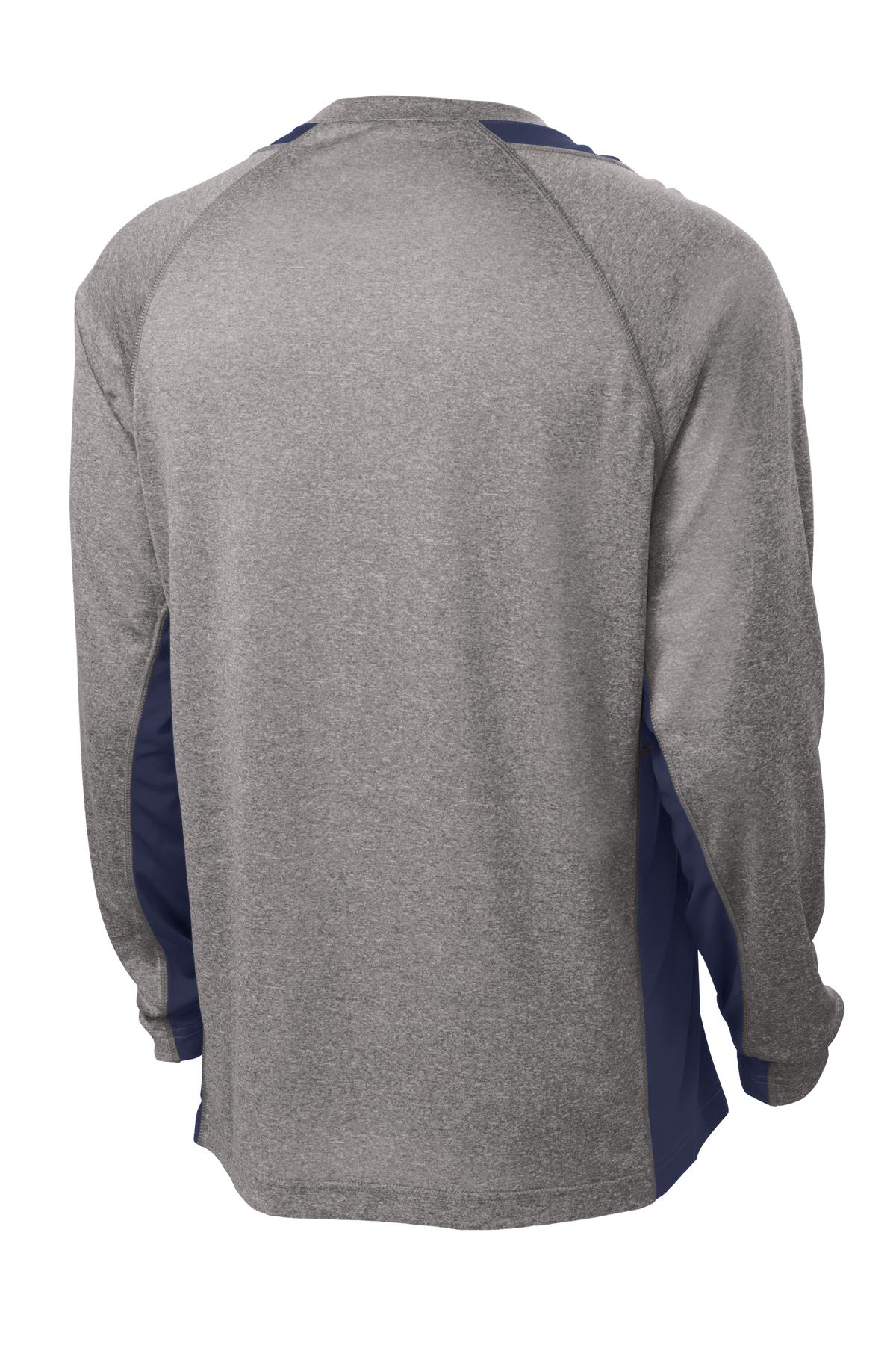 Sport-Tek Men's Long Sleeve Heather Colorblock Contender Tee