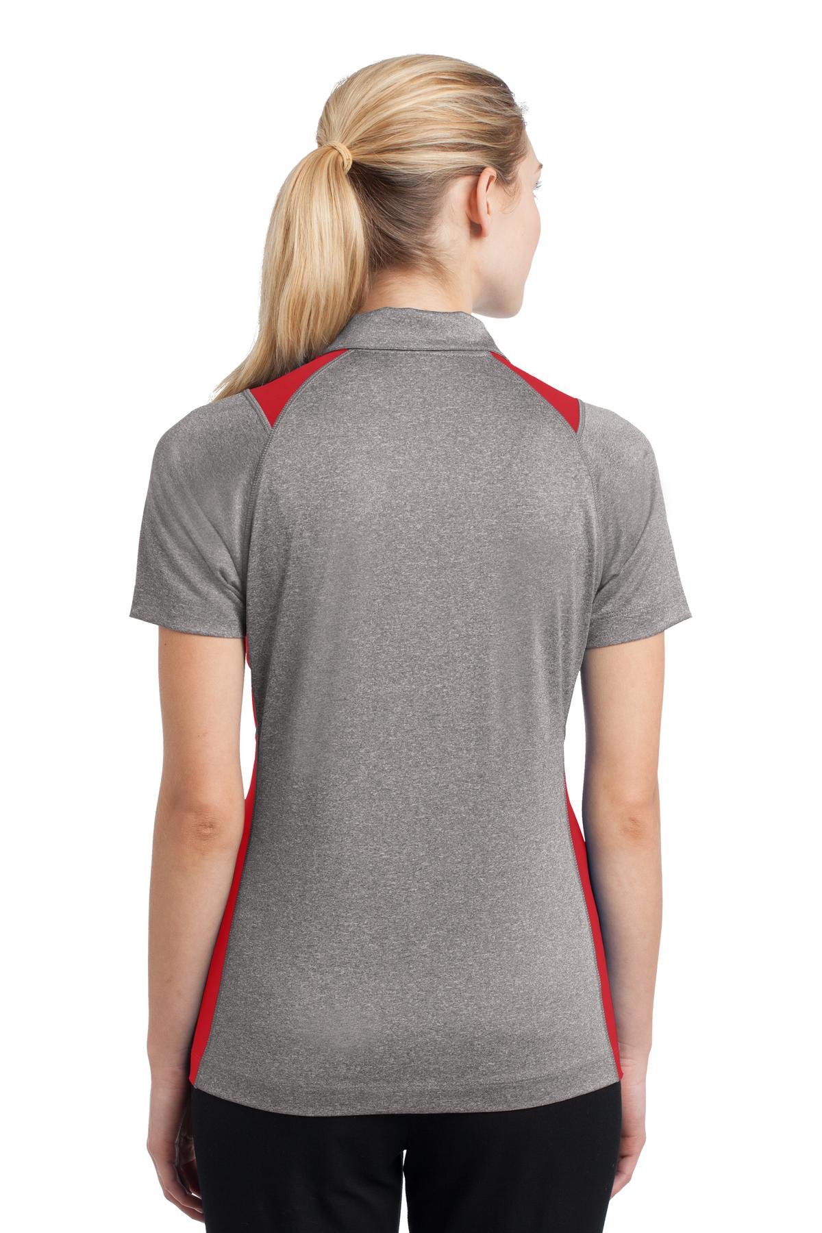 Sport-Tek Women's Heather Colorblock Contender Polo. LST665