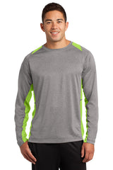 Sport-Tek Men's Long Sleeve Heather Colorblock Contender Tee
