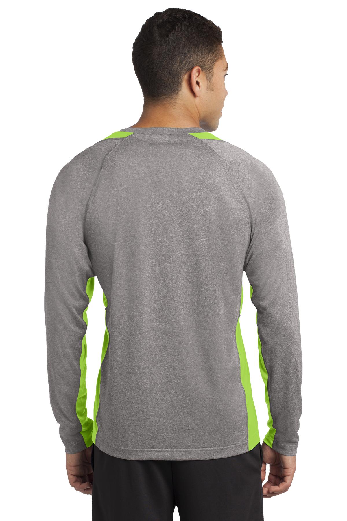 Sport-Tek Men's Long Sleeve Heather Colorblock Contender Tee