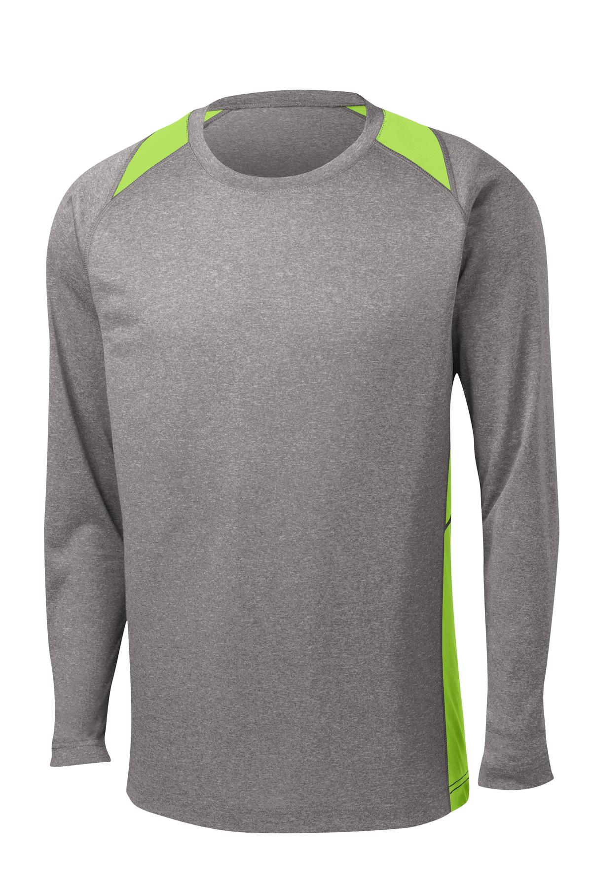 Sport-Tek Men's Long Sleeve Heather Colorblock Contender Tee