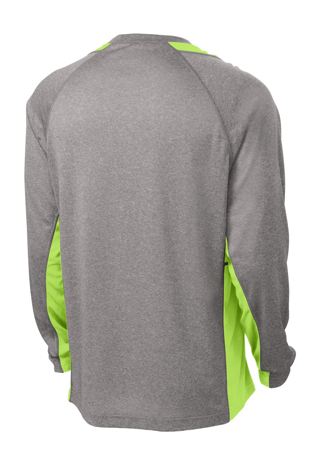 Sport-Tek Men's Long Sleeve Heather Colorblock Contender Tee