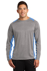 Sport-Tek Men's Long Sleeve Heather Colorblock Contender Tee
