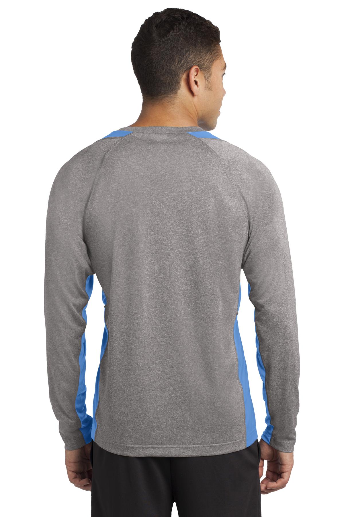 Sport-Tek Men's Long Sleeve Heather Colorblock Contender Tee