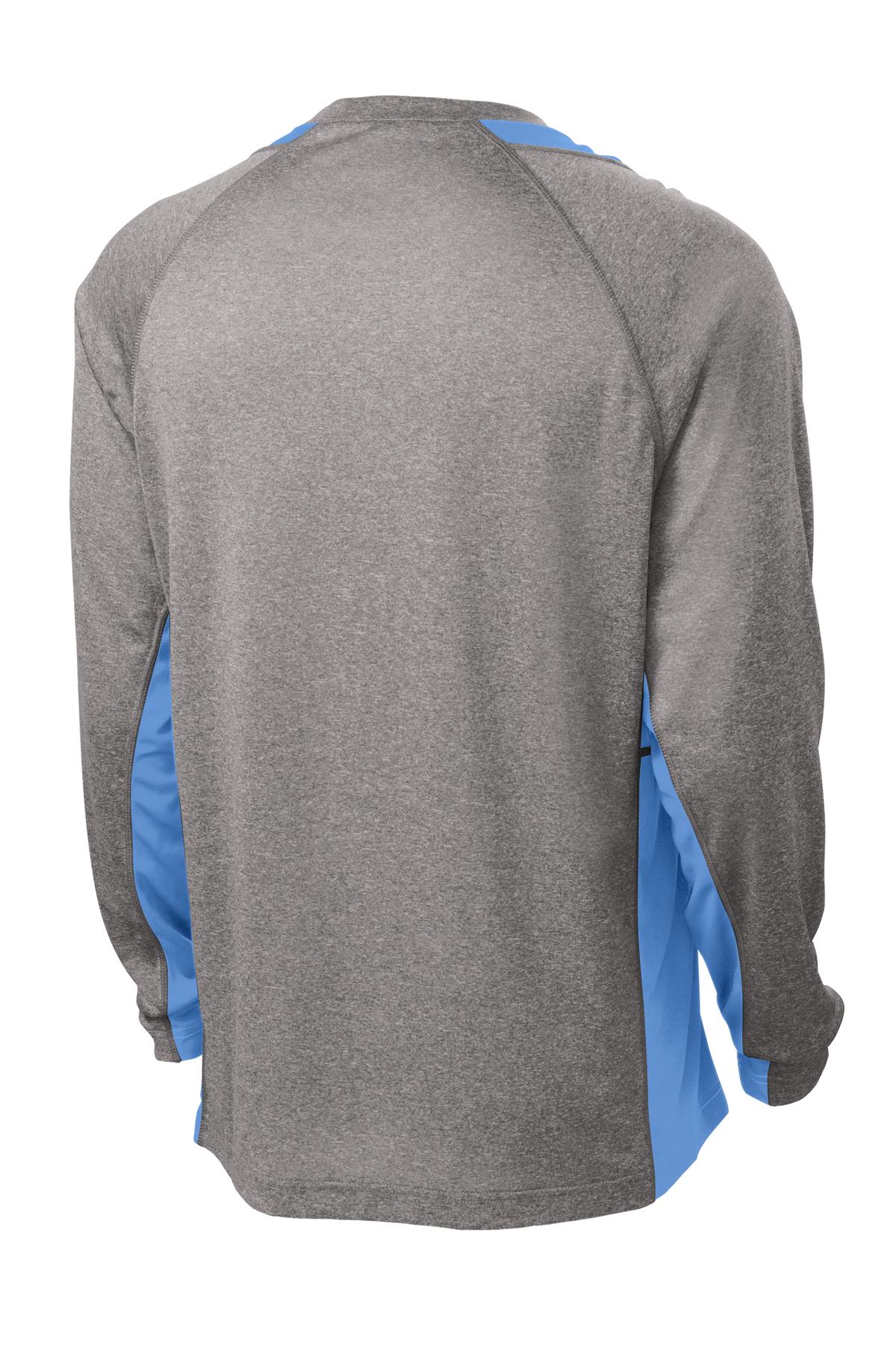 Sport-Tek Men's Long Sleeve Heather Colorblock Contender Tee